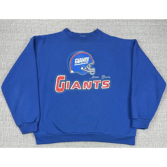 Vintage New York Giants Sweatshirt Logo 7 Mens Large Crewneck NFL Blue 1990s - Picture 1 of 9